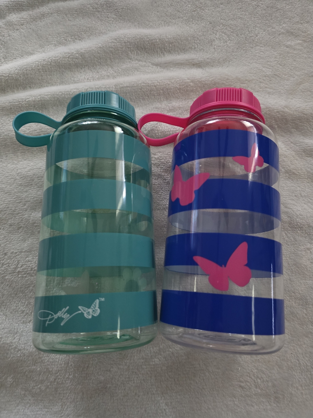 Dolly Parton Butterfly Stripe Water Bottle Lot